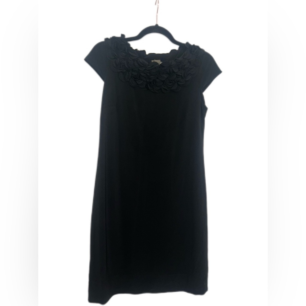 Nordstrom Taylor Women's Black Stretch Ruffled neck Line Dress Size 8